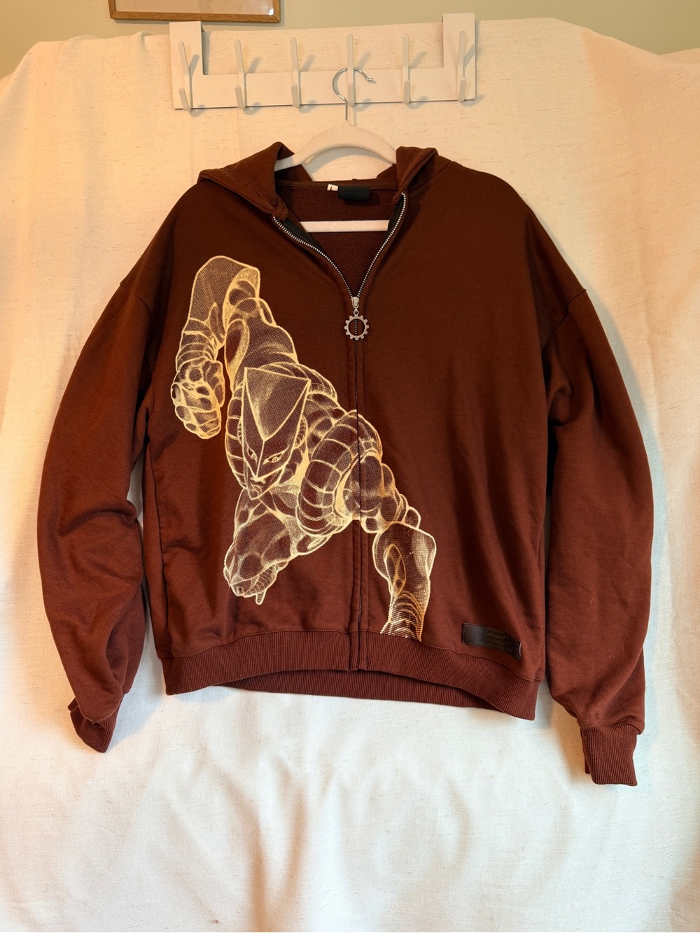 Shahzad JoJo DIO The World Brown Oversized Zip Hoodie Anime L